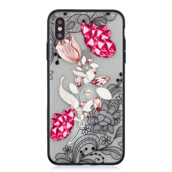 ŽIVAHNA CVETLICA NA ČIPKI - APPLE IPHONE XS MAX