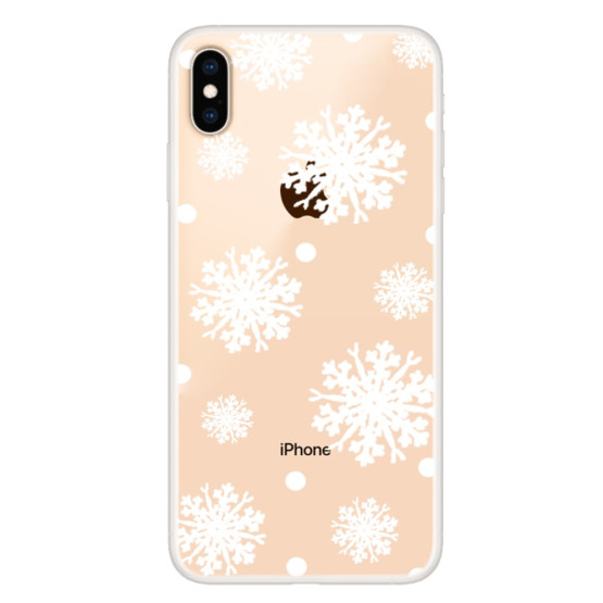 SLIM PROSOJNE BELE SNEŽINKE - APPLE IPHONE XS MAX