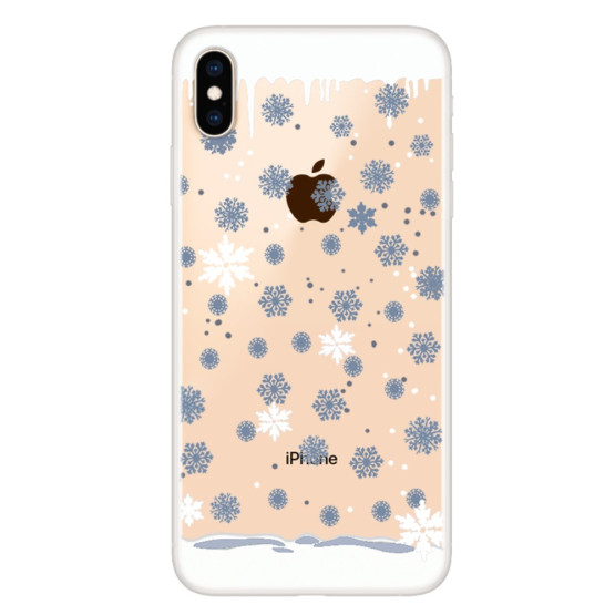 SLIM PROSOJNE MODRE SNEŽINKE - APPLE IPHONE XS MAX