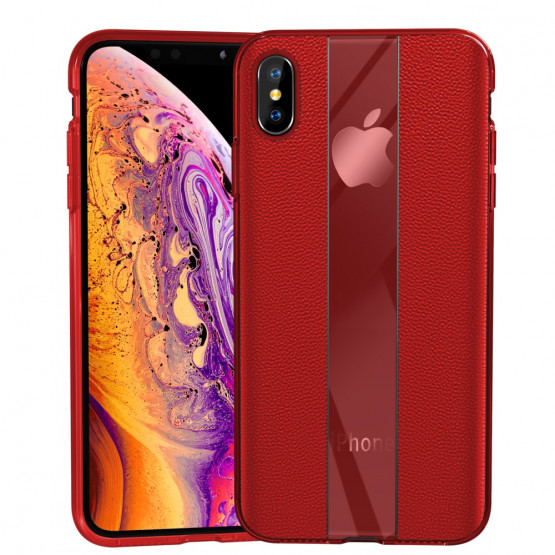 STYLISH LEATHER RED - APPLE IPHONE X / XS