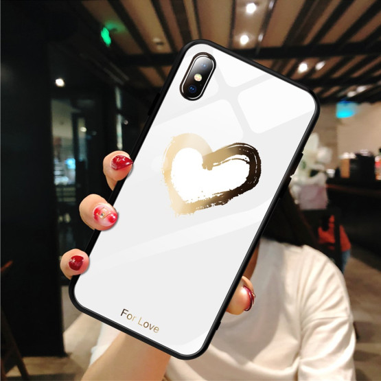 GLASS GOLDEN HEART BEL OVITEK ZA APPLE IPHONE XS MAX