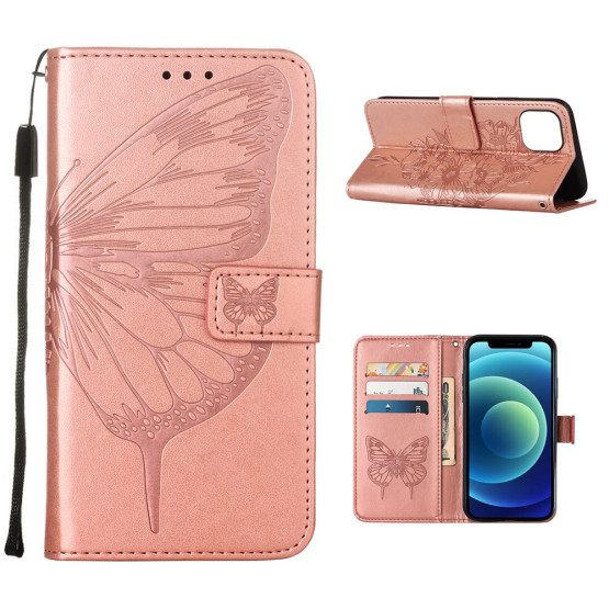 DNEVNI METULJ ROSE GOLD ETUI ZA APPLE IPHONE 12 MINI