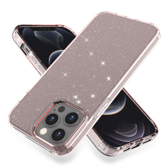 GLITTERY POWDER PINK OVITEK ZA APPLE IPHONE 13 PRO MAX