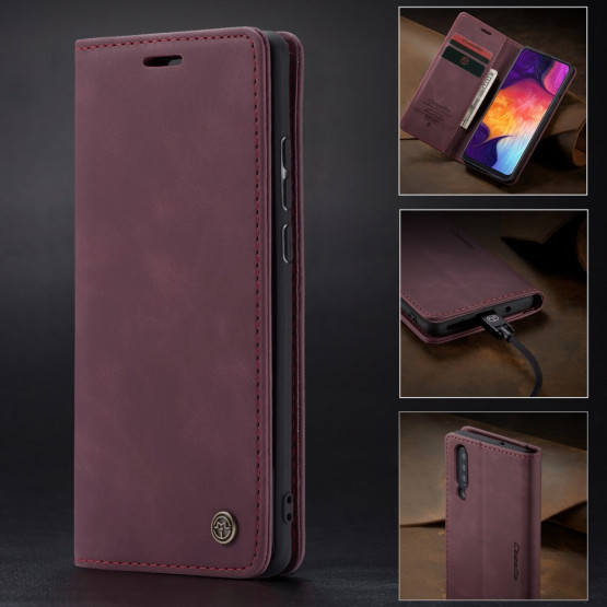 CASEME RETRO AUTO ABSORBED BORDO RDEČ ETUI ZA SAMSUNG GALAXY A50 / A30S