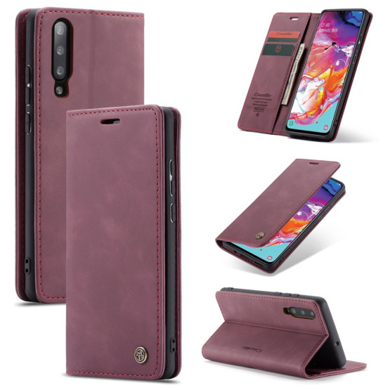 CASEME RETRO AUTO ABSORBED BORDO RDEČ ETUI ZA SAMSUNG GALAXY A70