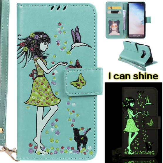 BLEŠČEČA GOSPODIČNA GLOW IN MINT ETUI ZA SAMSUNG GALAXY S10E