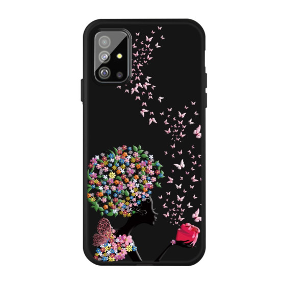 SLIM BLACK FLOWER LADY OVITEK ZA SAMSUNG GALAXY A71 