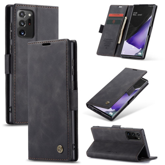 CASEME RETRO AUTO ABSORBED ČRN ETUI ZA SAMSUNG GALAXY NOTE 20 ULTRA 