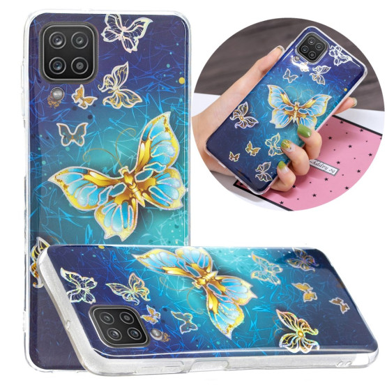 IMD SLIM MODRO ZLATI METULJI OVITEK ZA SAMSUNG GALAXY A12