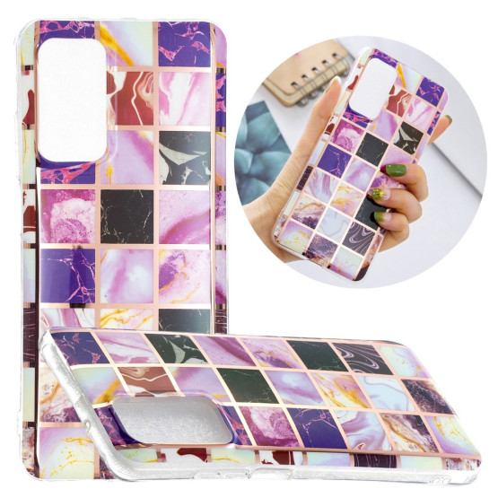 GEOMETRIC MARMOR VIJOLIČNI KVADRATKI OVITEK ZA SAMSUNG GALAXY A72