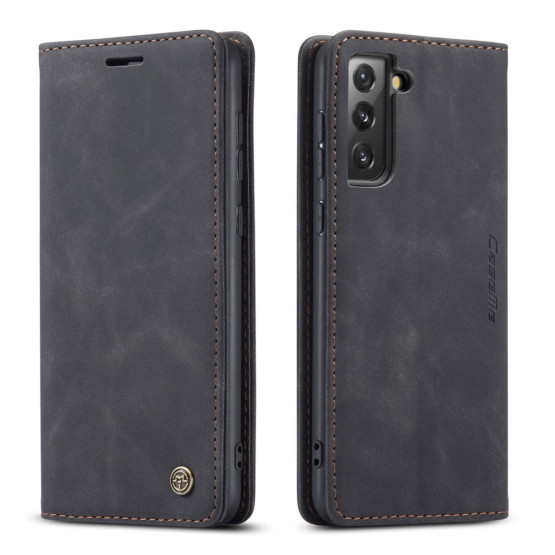 CASEME RETRO AUTO ABSORBED ČRN ETUI ZA SAMSUNG GALAXY S21 FE