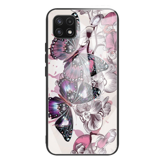 GLASS VIJOLIČNI METULJI OVITEK ZA SAMSUNG GALAXY A22 5G