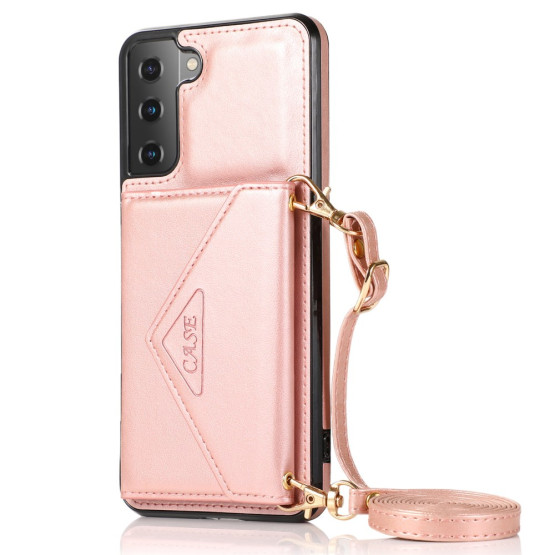 CASE POCKET Z VRVICO ROSE GOLD OVITEK ZA SAMSUNG GALAXY S21 FE