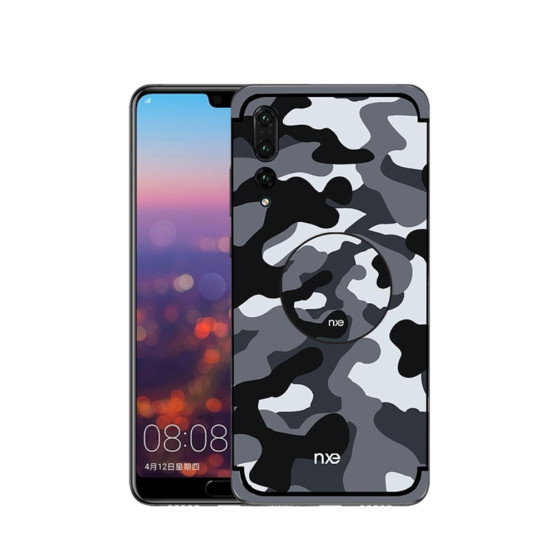 NXE VOJAŠKI VZOREC SIV + POP STOJALO - HUAWEI P20 PRO