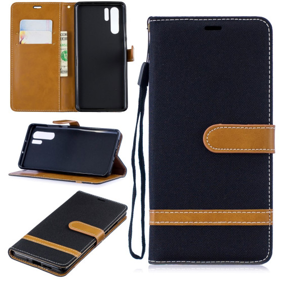 JEANS ČRN ETUI ZA HUAWEI P30 PRO