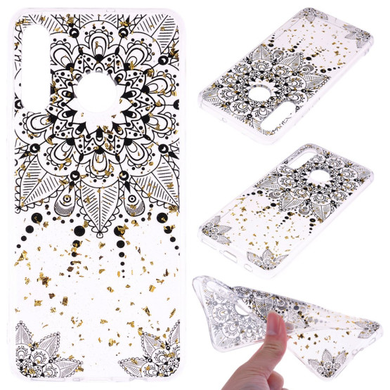 GOLD GLITTER ČRNA MANDALA OVITEK ZA HUAWEI P30 LITE
