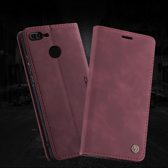 CASEME RETRO AUTO ABSORBED BORDO RDEČ ETUI ZA HUAWEI P SMART / ENJOY 7S