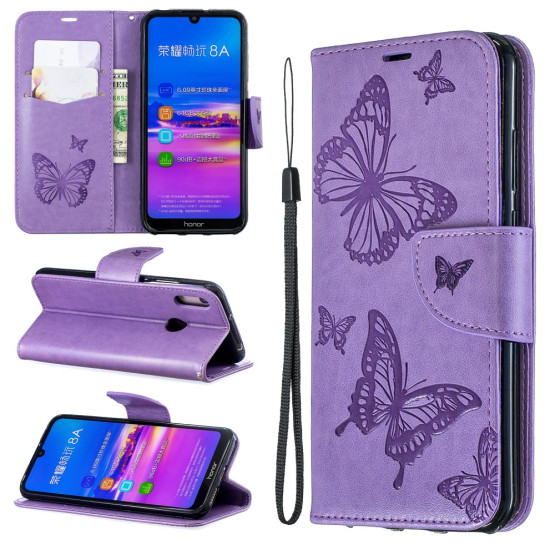 ODTIS METULJEV VIJOLIČNI ETUI ZA HUAWEI Y6 (2019) / Y6 PRO (2019) / Y6 PRIME (2019)