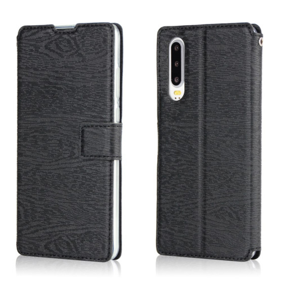 SLIM LESENI ODTIS ČRN ETUI ZA HUAWEI P30