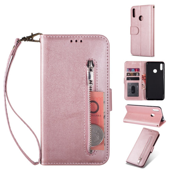 ZIPPER ROSE GOLD ETUI ZA HUAWEI Y6 (2019) / Y6 PRO (2019) / Y6 PRIME (2019)