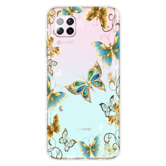 SLIM PROSOJNI ZLATI METULJI OVITEK ZA HUAWEI P40 LITE 