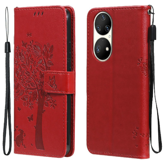 ODTIS CVETOČEGA DREVESA RDEČ ETUI ZA HUAWEI P50 PRO