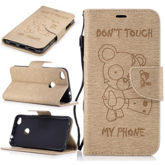 BEARS DON`T TOUCH MY PHONE GOLD - HUAWEI HONOR 8 LITE