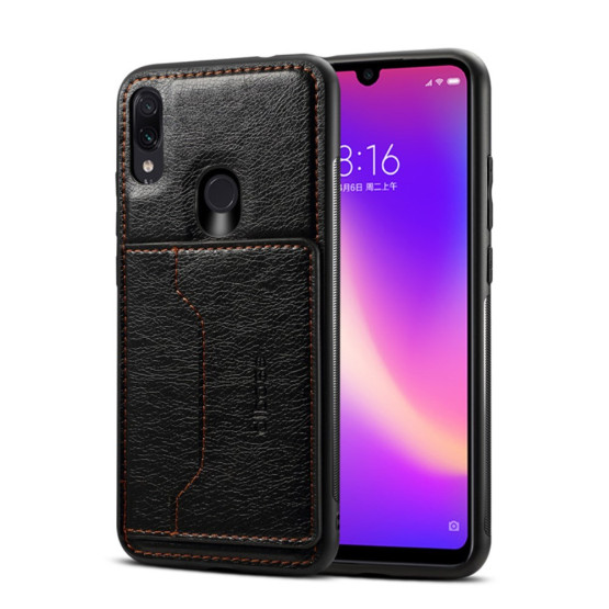 LEATHER KICKSTAND ČRN OVITEK ZA XIAOMI REDMI NOTE 7