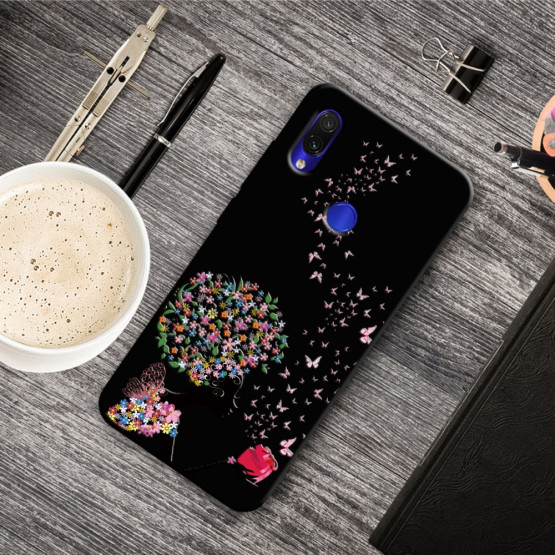 SLIM BLACK FLOWER LADY OVITEK ZA XIAOMI REDMI 7
