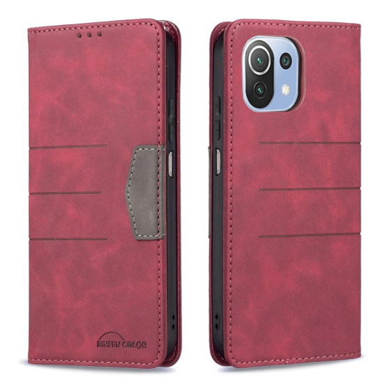 BINFEN 3 LINE AUTO ABSORBED RDEČ ETUI ZA XIAOMI MI 11 LITE 4G / 5G / 5G NE 