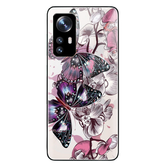 GLASS VIJOLIČNI METULJI OVITEK ZA XIAOMI 12 / 12X