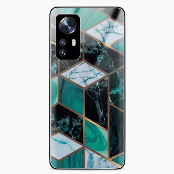 GLASS MARMOR ZELENA GEOMETRIJA OVITEK ZA XIAOMI 12 / 12X