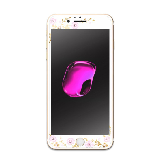 KAVARO KALJENO STEKLO SWAROVSKI WHITE DROBNE ROŽICE - APPLE IPHONE 6 PLUS / IPHONE 6S PLUS