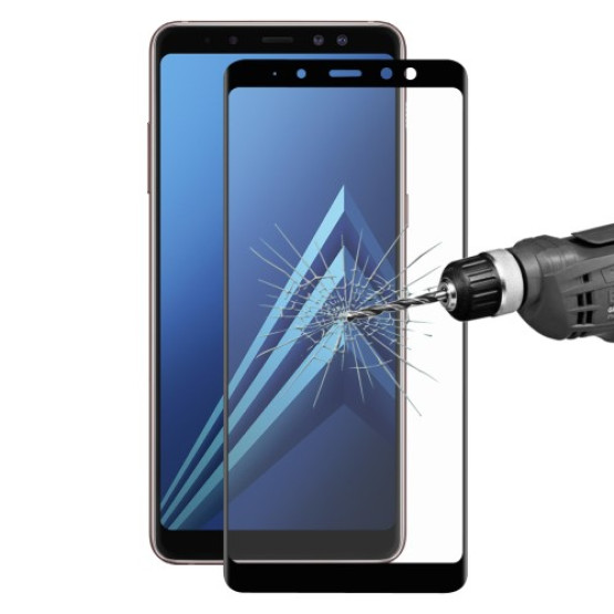 SAMSUNG GALAXY A8 (2018) HAT PRINCE FIT KALJENO STEKLO S POTISKOM ČRN