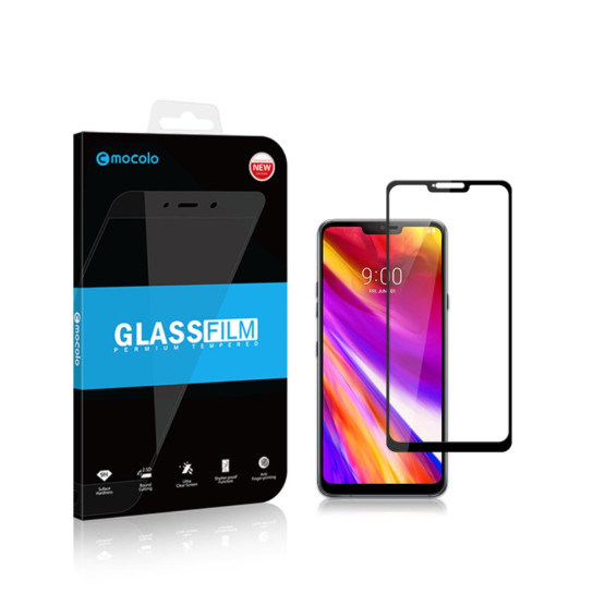 LG G7 / G7 THINK MOCOLO FIT KALJENO STEKLO S POTISKOM ČRN