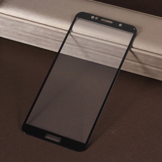 HONOR 7S / HONOR PLAY 7 / Y5 (2018) / Y5 PRIME (2018) FIT KALJENO STEKLO S POTISKOM ČRN - FULL GLUE