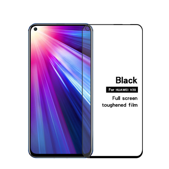 HONOR VIEW 20 / V20 FIT KALJENO STEKLO S POTISKOM ČRN - FULL GLUE