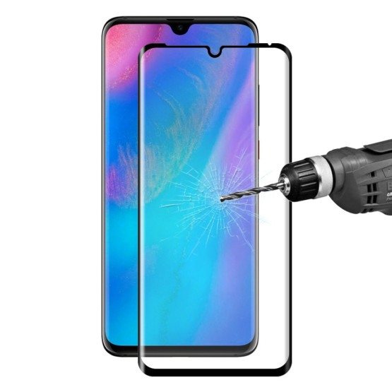HUAWEI P30 PRO FIT KALJENO STEKLO S POTISKOM ČRN
