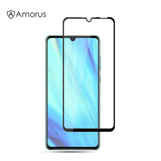 HUAWEI P30 FIT KALJENO STEKLO S POTISKOM ČRN - FULL GLUE