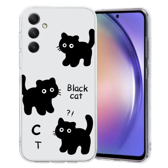 SLIM PROSOJNE ČRNE MUCE OVITEK ZA SAMSUNG GALAXY S24 FE