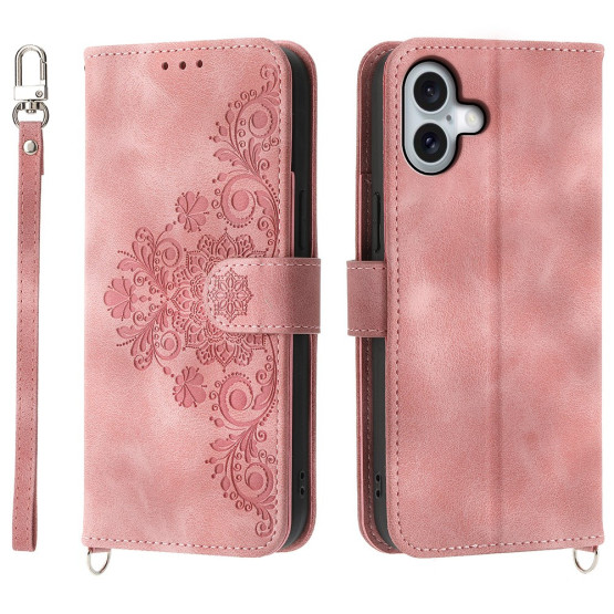 ČIPKA WALLET SVETLO ROZA ETUI ZA APPLE IPHONE 16 PLUS