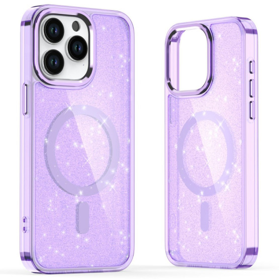 GLITTER POWDER MAGSAFE VIJOLIČNI OVITEK ZA APPLE IPHONE 16 PRO MAX