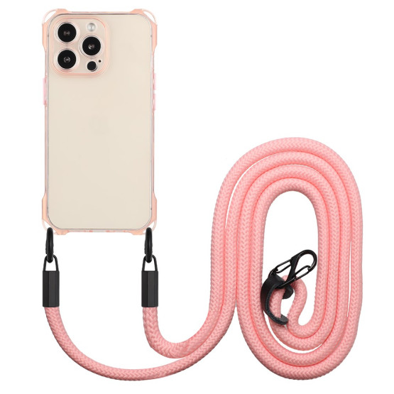 ANTI-DROP CLEAR Z VRVICO ROZA OVITEK ZA APPLE IPHONE 16 PRO