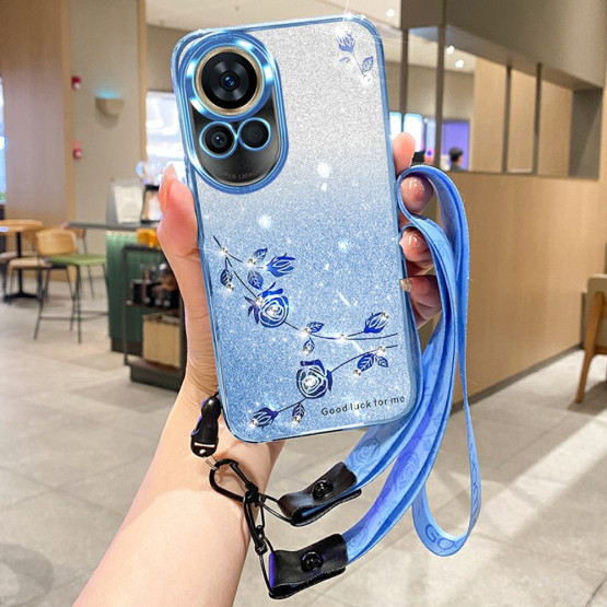 RHINESTONE GLITTER VRTNICA MODER Z VRVICO OVITEK ZA HUAWEI NOVA 13 5G / 4G