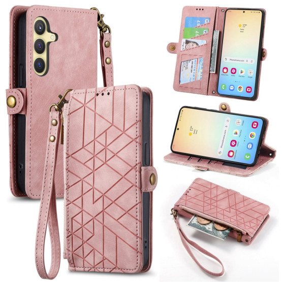 ZIPPER GEOMETRIC ROSE GOLD ETUI ZA SAMSUNG GALAXY S25