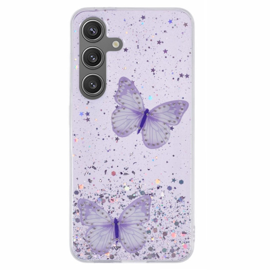 GLITTER BUTTERFLY VIJOLIČNI OVITEK ZA SAMSUNG GALAXY S25 PLUS