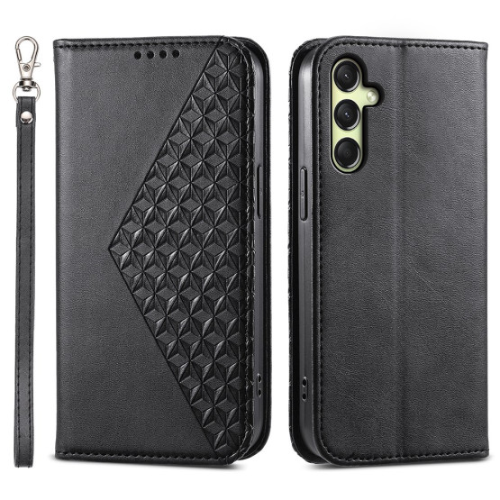 GEOMETRIC ROMB SILK ČRN ETUI ZA SAMSUNG GALAXY A36 5G