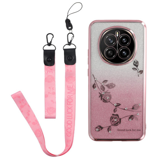 RHINESTONE GLITTER VRTNICA Z VRVICO ROSE GOLD OVITEK ZA HONOR MAGIC7
