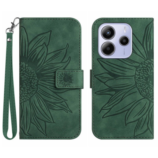 ODTIS SONČNICE ZELEN ETUI ZA XIAOMI REDMI NOTE 14 4G