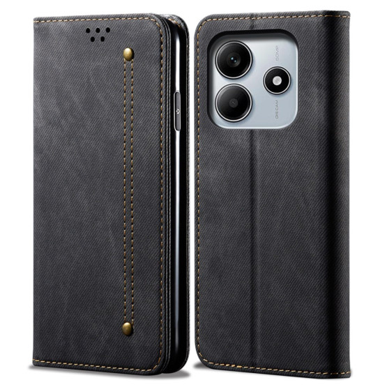RETRO JEANS ČRN ETUI ZA XIAOMI REDMI NOTE 14 4G